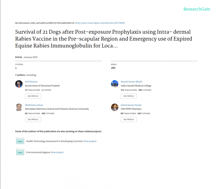 Survival of 21 Dogs after Postexposure Prophylaxis MyFurries Blog