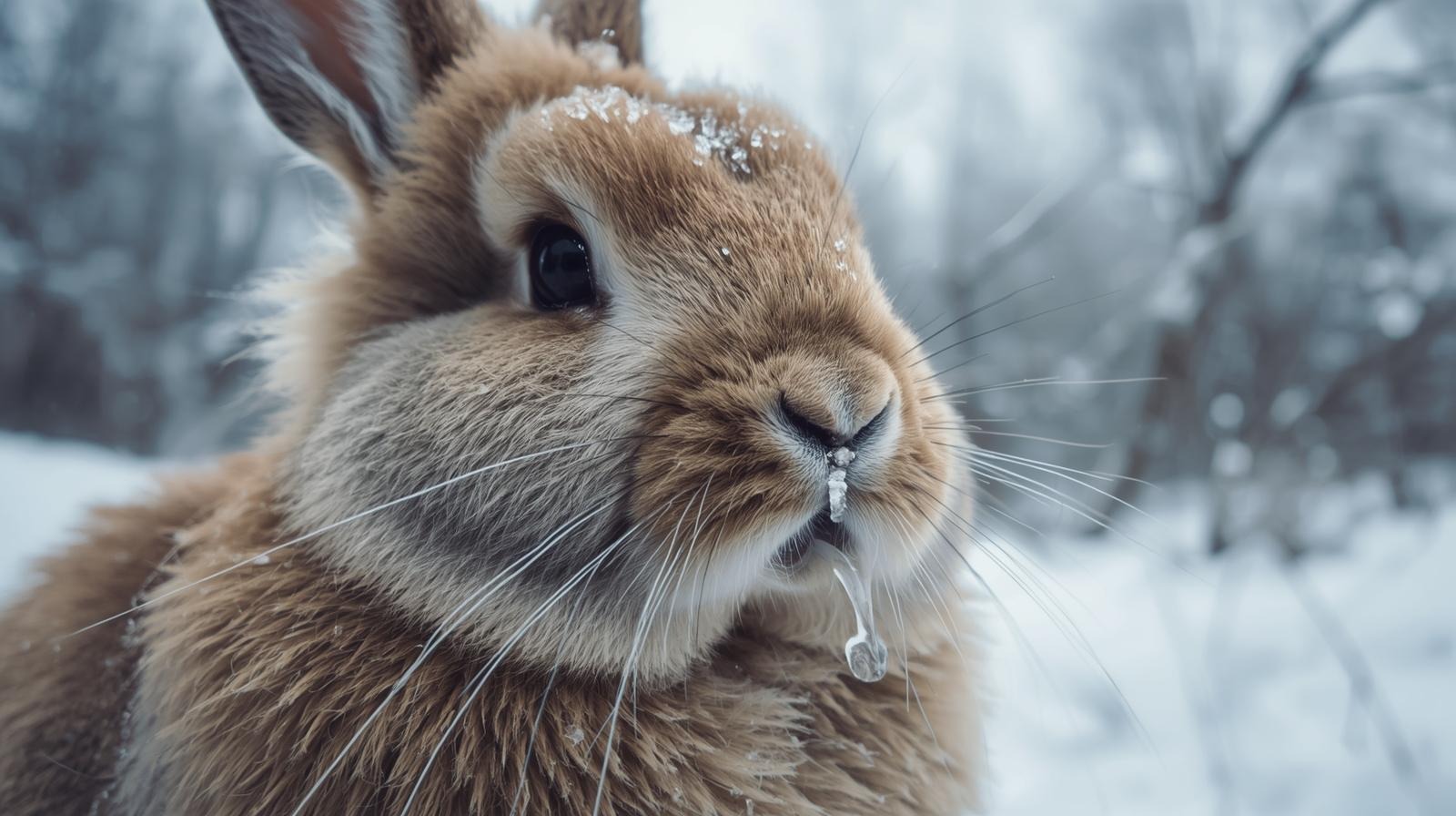 Rabbit with nasal discharge during winter