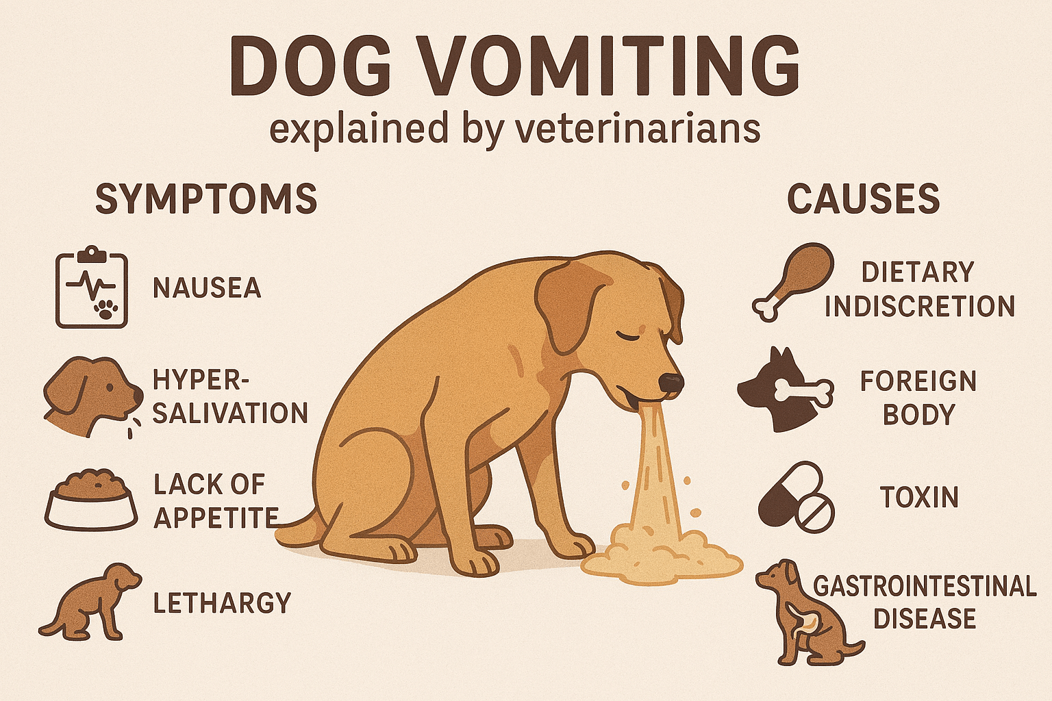 Dog vomiting symptoms and causes explained by veterinarians