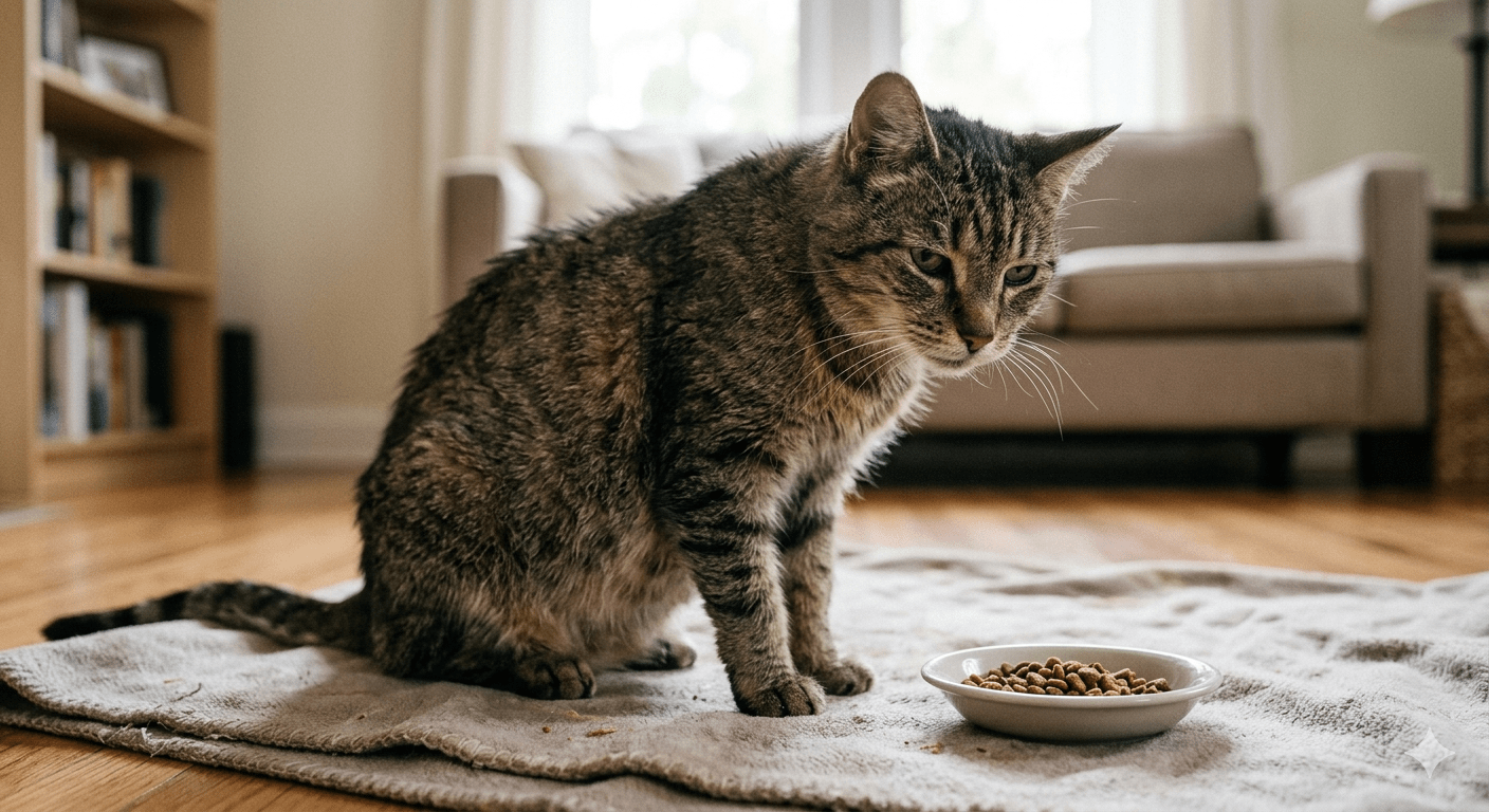 Cat showing symptoms of intestinal worms
