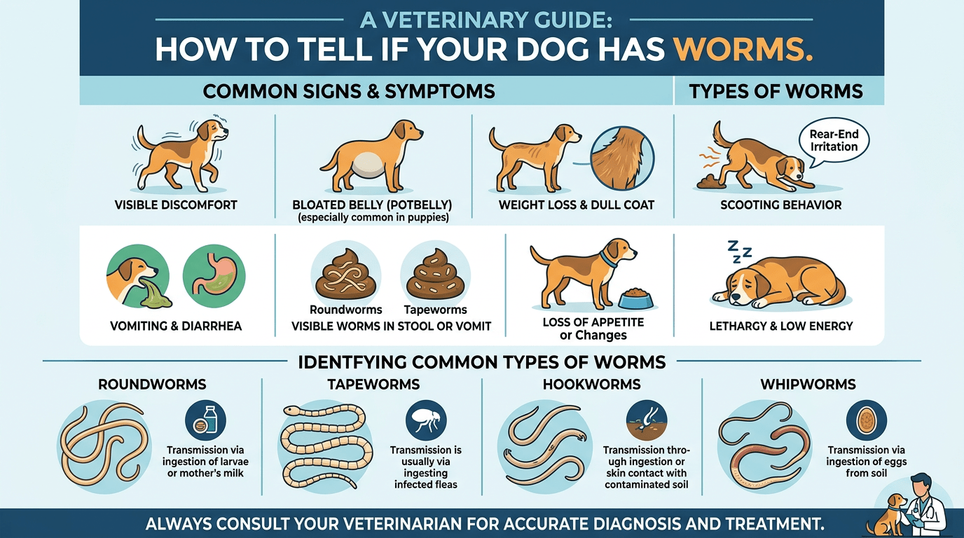 Dog showing symptoms of intestinal worms