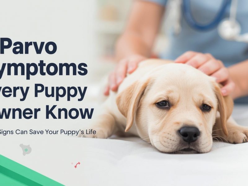 banner image for a veterinary pet care website. Show a small sick puppy