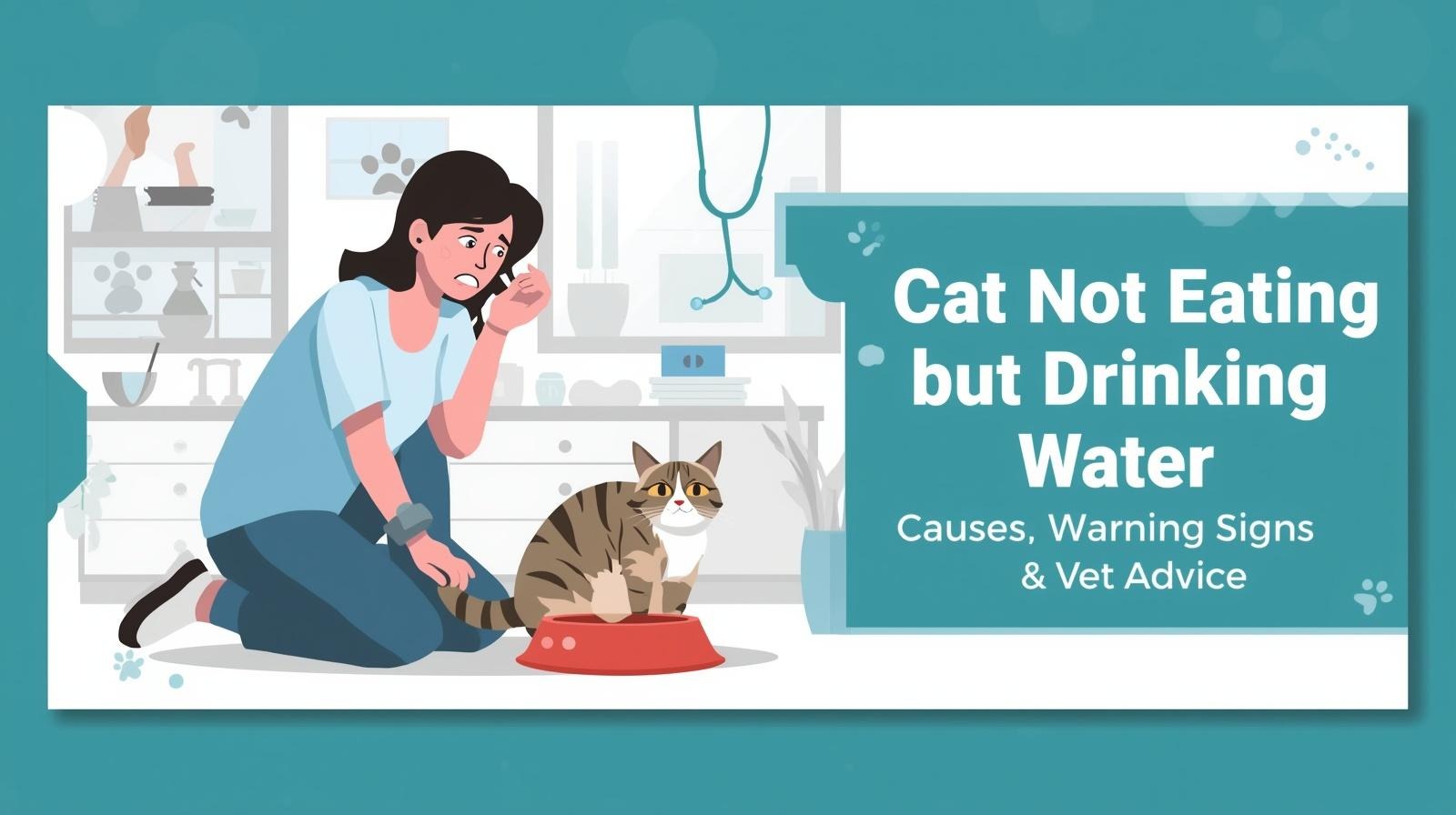 Cat Not Eating but Drinking Water – Causes, Warning Signs & Vet Advice