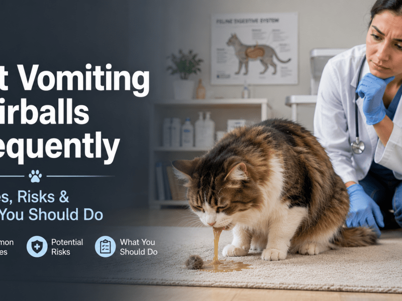 Cat Vomiting hairballs