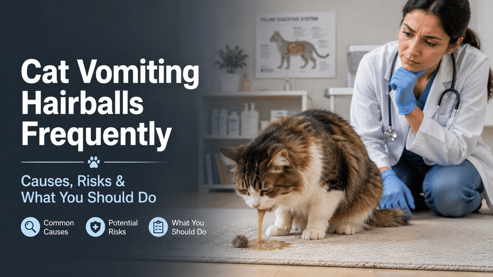 Cat Vomiting hairballs