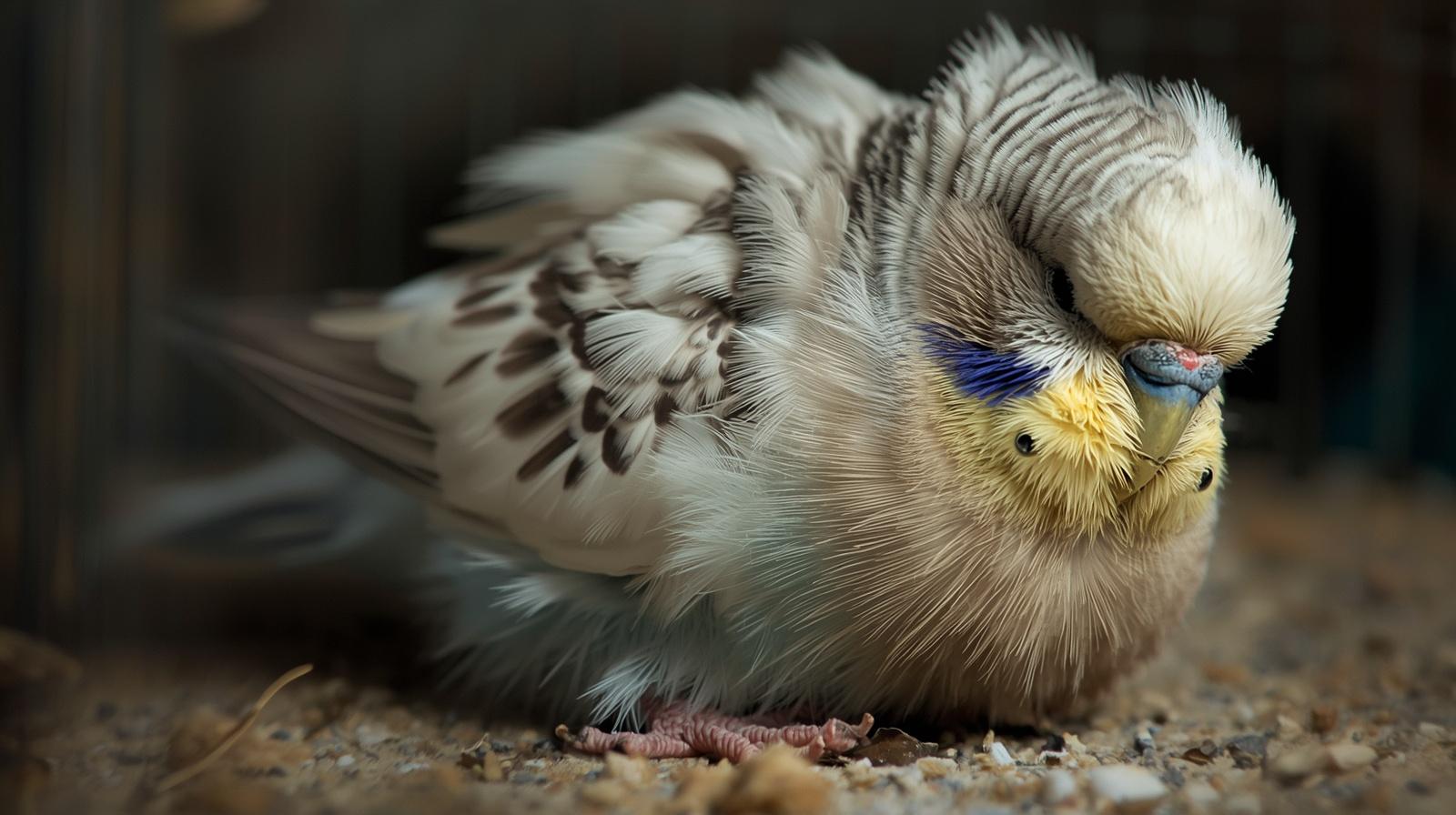 budgie fluffed up all day showing signs of illness and lethargy