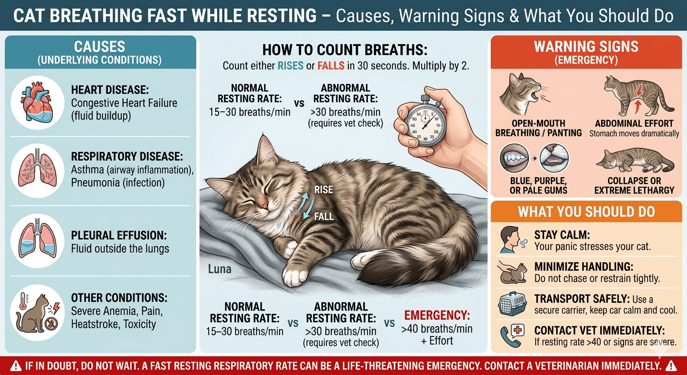 cat breathing fast while resting emergency signs explained by veterinarians